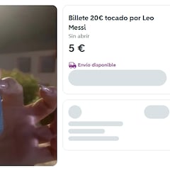 Ponen a la venta un billete de 20€ supuestamente tocado por Leo Messi: “Se me cayó en el túnel de vestuarios”