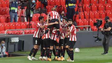 Celebración por el triunfo ante el Sevilla