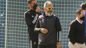Álvaro Cervera, durante un entrenamiento del Cádiz.