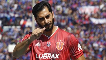 Futbol, Universidad de Chile vs Palestino.
 Octava fecha, segunda vuelta Campeonato 2019.
 El  jugador de Universidad de Chile Johnny Herrera antes del partido de primera division disputado contra Palestino en el estadio Nacional de Santiago, Chile.
 28/09/2019
 Martin Thomas/Photosport 
 
 Football, Universidad de Chile vs Palestino.
 Eigth date, second round Championship 2019.
 Universidad de Chile&#039;s player Johnny Herrera prior to the first division football match played against Palestino at  the Nacional stadium in Santiago, Chile.
 28/09/2019
 Martin Thomas/Photosport 