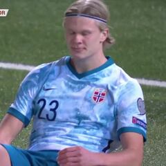 Las 5 ocasiones de Haaland ante Gibraltar que le frustaron