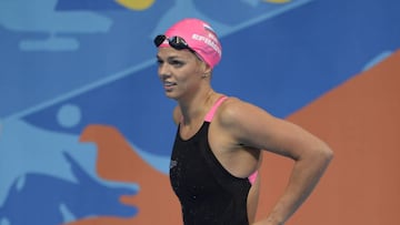 Yuliya Efimova during a heat at the 2015 FINA World Championships. 