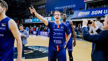 El capit&aacute;n del MoraBanc Andorra, Guillem Colom, durante un partido