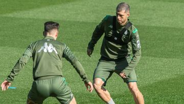 Guido Rodríguez, en un entrenamiento esta semana.