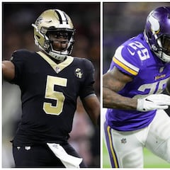 Teddy Bridgewater, Latavius Murray y Malcolm Brown a Saints