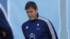 Berizzo en un entrenamiento con el Celta