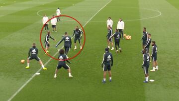 Modric le hace el lío a Benzema y al francés le toca ir al centro del rondo