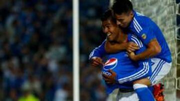 Yuli&aacute;n Mej&iacute;a marca su segundo gol con la camiseta de Millonarios en la temporada.