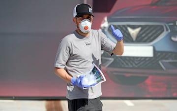 Jordi Alba realizando las pruebas médicas en la Ciudad Deportiva. 