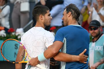 Partido de Carlos Alcaraz contra Rafa Nadal en el Mutua Madrid Open, a 06 de mayo de 2022, en Madrid (España).
REY FELIPE;MUTUA MADRID OPEN;RAFA NADAL;PARTIDO;TENIS
José Oliva / Europa Press
06/05/2022