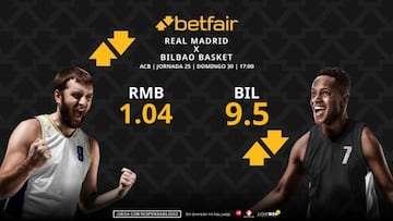 Real Madrid vs. Surne Bilbao Basket: horario, dónde ver, pronósticos, estadísticas y clasificación