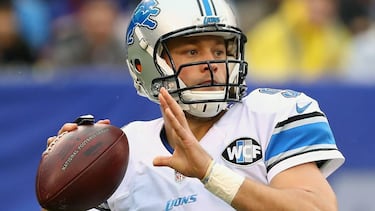 EAST RUTHERFORD, NJ - DECEMBER 18: Quarterback Matthew Stafford #9 of the Detroit Lions looks to pass against the New York Giants at MetLife Stadium on December 18, 2016 in East Rutherford, New Jersey. Al Bello/Getty Images/AFP
== FOR NEWSPAPERS, INTERNET, TELCOS & TELEVISION USE ONLY ==