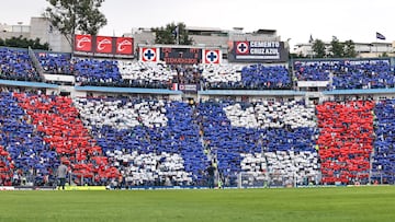 Fans o Aficion with Mosaic during the Semifinals second leg match between Cruz Azul and Monterrey as part of the Torneo Clausura 2024 Liga BBVA MX at Ciudad de los Deportes Stadium on May 19, 2024 in Mexico City, Mexico.