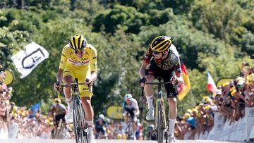 Tadej Pogacar y Jonas Vingegaard, en una llegada del Tour.