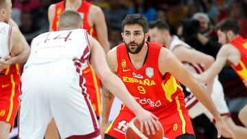 Ricky Rubio, en su regreso a la Selección española.