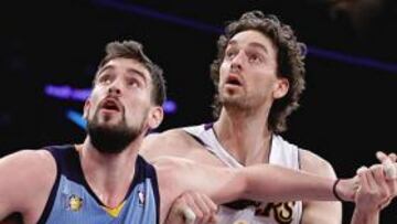 Marc se llevó el duelo de los Gasol, que terminó con paliza de los Grizzlies a los Lakers en Los Ángeles.