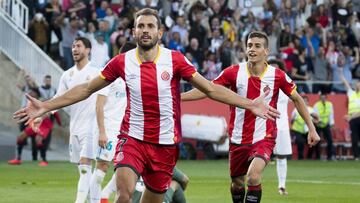 Stuani celebra su gol al Real Madrid.