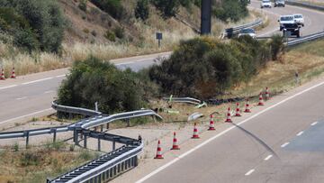 A view shows the site of the car accident where Liverpool's Portuguese soccer player Diogo Jota died in a car crash, near Zamora, in northwestern Spain, July 3, 2025. REUTERS/Rita Franca