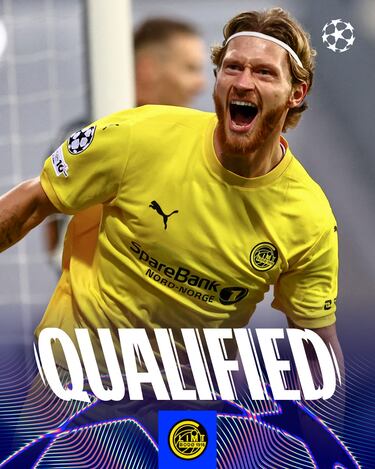 Tras realizar grandes actuaciones en la Europa League, el club noruego ha obtenido la recompensa de jugar por primera vez la fase final de la Liga de Campeones tras eliminar al Sturm Graz por seis goles a dos. El Bodø/Glimt se ha convertido en el equipo que se sitúa más al norte en disputar la Champions League.