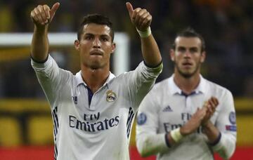 Ronaldo (left) got the first goal of the night, before Dortmund twice fought back to restrict Zinedine Zidane's men to a point