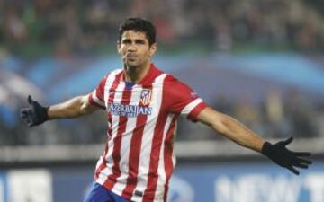 Diego Costa celebra el 0-2.