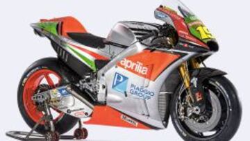 La Aprilia RS-GP con la que Bautista y Bradl competirán esta temporada.