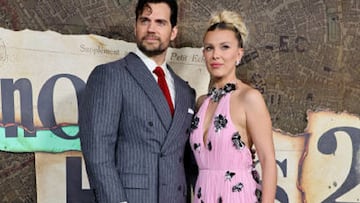 NEW YORK, NEW YORK - OCTOBER 27: Henry Cavill and Millie Bobby Brown attend Netflix's "Enola Holmes 2" World Premiere at The Paris Theatre on October 27, 2022 in New York City. (Photo by Theo Wargo/Getty Images)