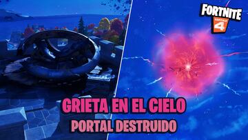 fortnite capitulo 4 temporada 1 grieta roja cielo portal grietas destruido