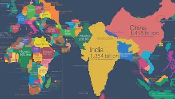El mapa del mundo...por población mundial.