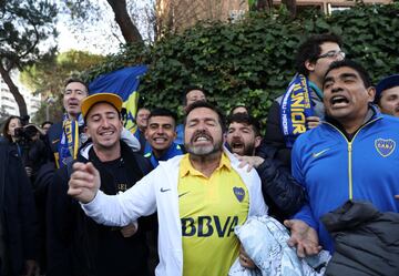 El banderazo de la afición de Boca Juniors en Madrid