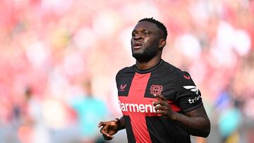 Boniface celebra su gol ante el Heidenheim.