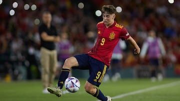 Pablo Martin Paez Gavira &quot;Gavi&quot; of Spain during the UEFA Nations League, Group A2, football match played between Spain and Portugal at Benito Villamarin stadium on June 2, 2022, in Sevilla, Spain.
 AFP7 
 02/06/2022 ONLY FOR USE IN SPAIN
