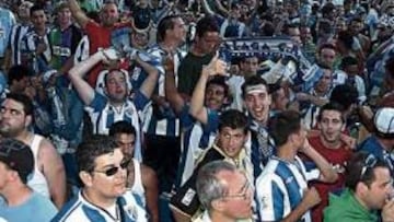La alegría de la afición de Málaga.