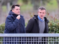 Mikel González, director deportivo del Athletic, y el presidente Jon Uriarte.