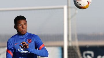 Marcos Paulo, en un entrenamiento del Atlético.