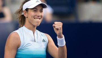 MEX201. MONTERREY (MÉXICO), 05/04/2019.- La tenista española Garbiñe Muguruza celebra su victoria ante la francesa Kristin Mladenovic durante un partido del quinto día del Abierto de Tenis de Monterrey que se celebra este viernes en Monterrey (México). EFE/Miguel Sierra