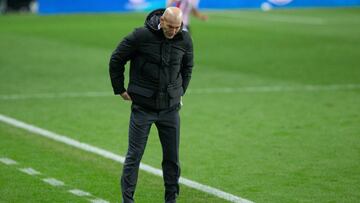 Zinedine Zidane, head coach of Real Madrid, during the Spanish SuperCup Second Semifinal between Athletic Club Bilbao and Real Madrid Club de Futbol at La Rosaleda Stadium on January 14, 2021 in Malaga, Spain.
 AFP7 
 14/01/2021 ONLY FOR USE IN SPAIN