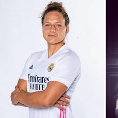 La defensa del Real Madrid Babett Peter presenta a su primer hijo junto a su novia Ella