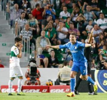 Elche-Real Madrid. 0-1. Cristiano Ronaldo celebra el primer gol.