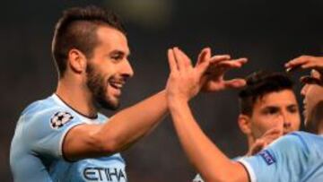 Álvaro Negredo fue el autor de tres de los cinco goles del City ante el CSKA.