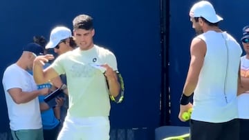 Carlos Alcaraz y Matteo Berrettini, en Cincinnati.