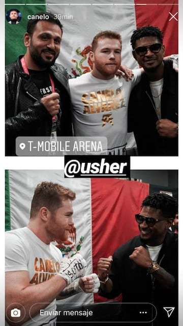 Álvarez junto al cantante Usher
