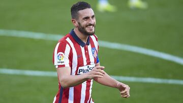 Koke celebra su gol al Cádiz.