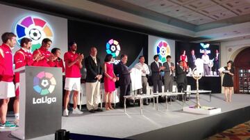 El equipo espa&ntilde;ol de Copa Davis, en la presentaci&oacute;n de las oficinas de La Liga en la India.