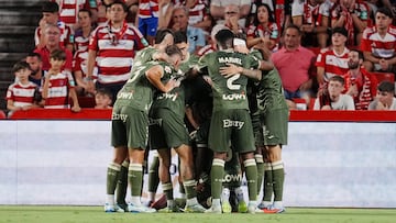 14-09 Granada CF-CD Leganes correspondiente a la jornada 5 de la Liga Hypermotion (Segunda División) disputado en el Estadio Nuevo los Carmenes. En la imagen celebración del 0-2