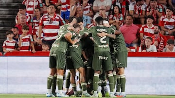 14-09 Granada CF-CD Leganes correspondiente a la jornada 5 de la Liga Hypermotion (Segunda División) disputado en el Estadio Nuevo los Carmenes. En la imagen celebración del 0-2