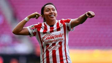 during the 15th round match between Guadalajara and Puebla as part of the Torneo Clausura 2025, Liga MX Femenil at Akron Stadium on March 30, 2025 in Guadalajara, Jalisco, Mexico.