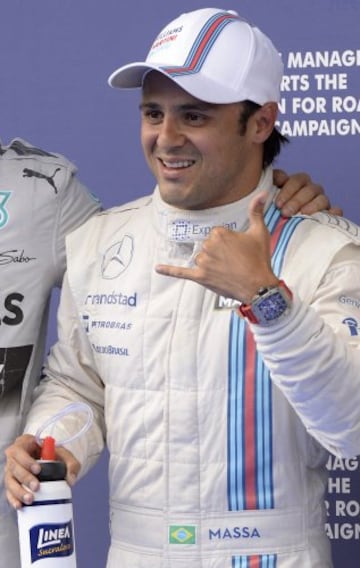 Felipe Massa celebrando su pole conseguida para el GP de Austria 