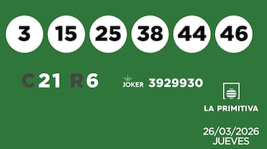 La Primitiva: comprobar los resultados del sorteo de hoy, jueves 26 de marzo