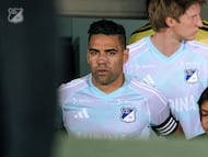 Radamel Falcao en un partido de Millonarios.
